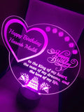 HAPPY BIRTHDAY PERSONALIZED 3D ILLUSION LED Night LAMP